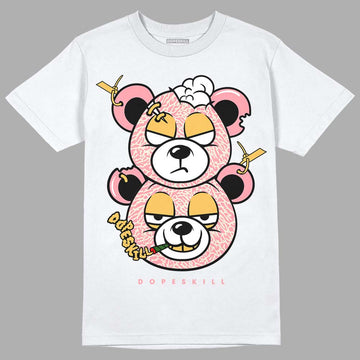 Jordan 3 GS “Red Stardust” DopeSkill T-Shirt New Double Bear Graphic Streetwear - White 