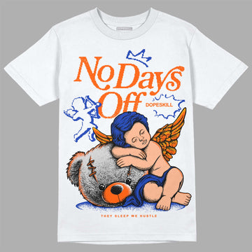 Dunk Low Futura Orange Blaze DopeSkill T-Shirt New No Days Off Graphic Streetwear - White