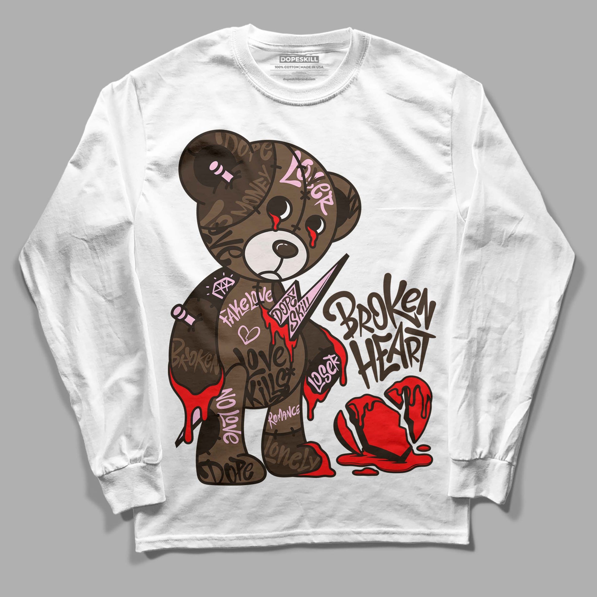 Jordan 11 Retro Neapolitan DopeSkill Long Sleeve T-Shirt Broken Heart Graphic Streetwear