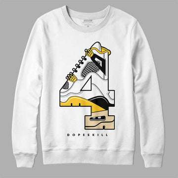 Jordan 4 Retro “Vivid Sulfur” DopeSkill Sweatshirt No.4 Graphic Streetwear - White 