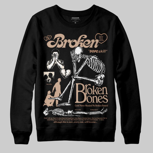 Jordan 4 Retro Cozy Girl DopeSkill Sweatshirt Broken Bones Graphic Streetwear - black