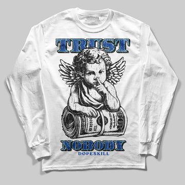 Royal Blue Sneakers DopeSkill Long Sleeve T-Shirt Trust Nobody Graphic Streetwear - White