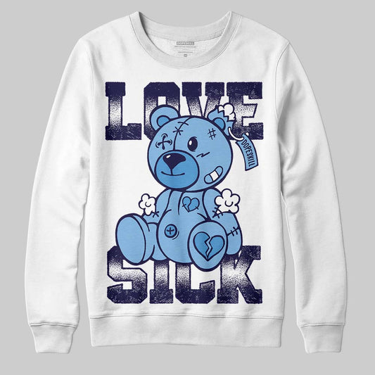 University Blue Sneakers DopeSkill Sweatshirt Love Sick Graphic Streetwear - White 