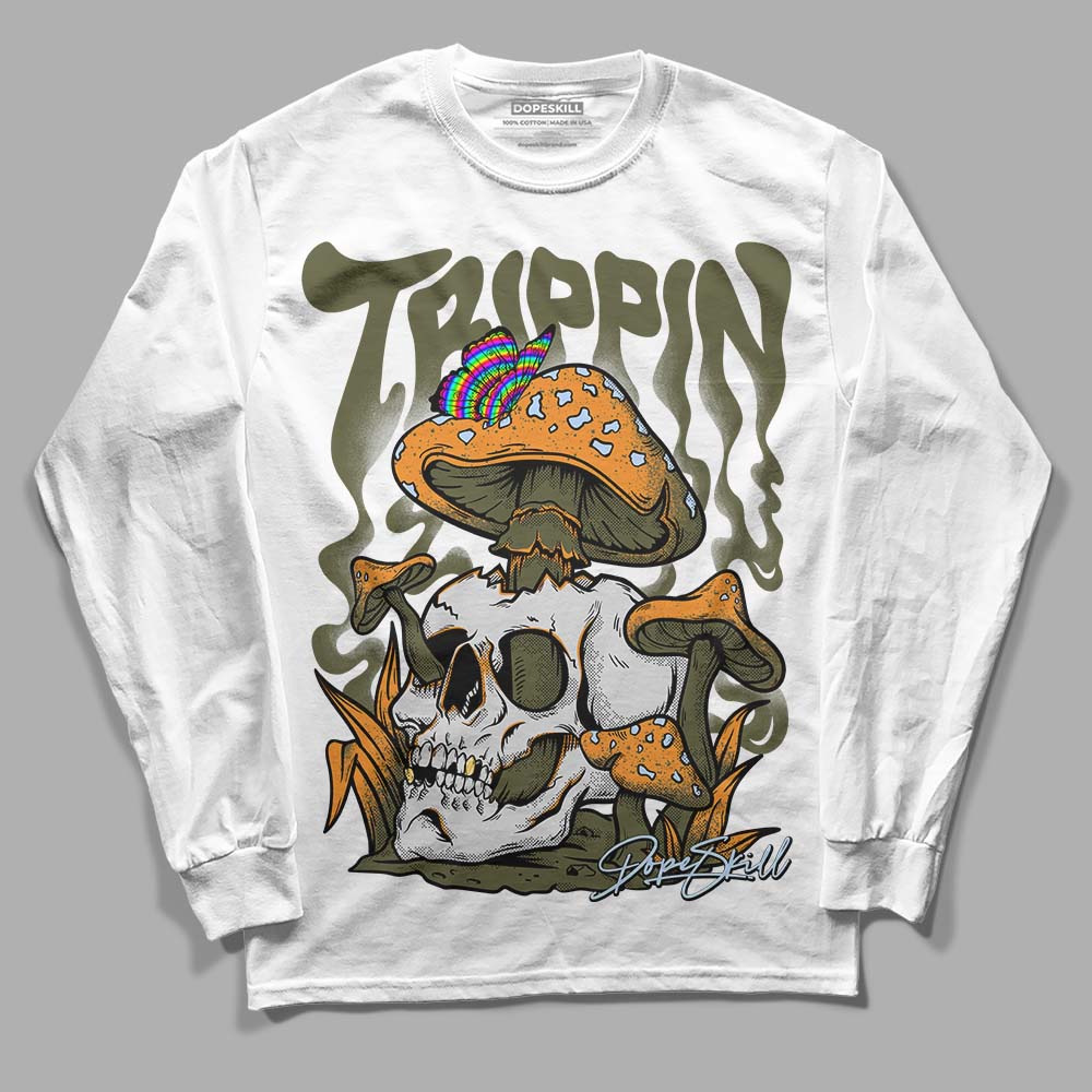 Jordan 5 "Olive" DopeSkill Long Sleeve T-Shirt Trippin Graphic Streetwear - White