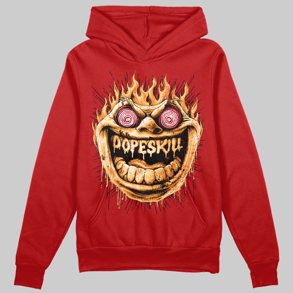 Red Sneakers DopeSkill Hoodie Sweatshirt Hellfire Graphic Streetwear - Red