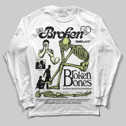 Jordan 5 “Luminous Green” DopeSkill Long Sleeve T-Shirt Broken Bones Graphic Streetwear - White