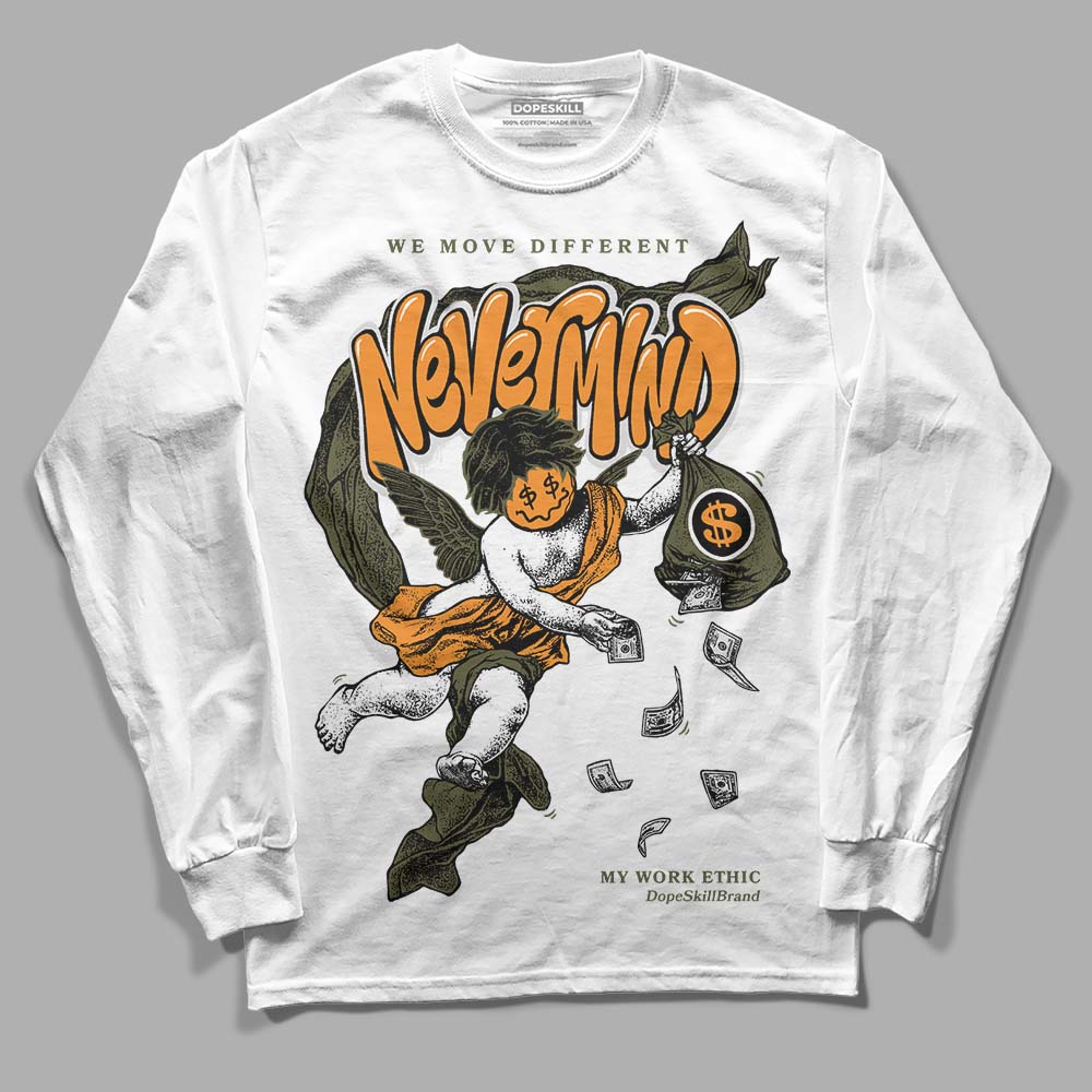 Jordan 5 "Olive" DopeSkill Long Sleeve T-Shirt Nevermind Graphic Streetwear - White