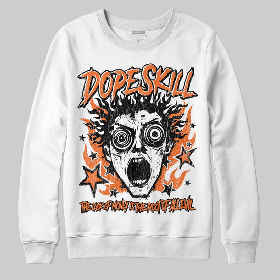 Orange, Black and White Sneakers DopeSkill Sweatshirt Root of Evil Graphic Streetwear - White
