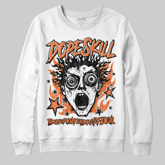 Orange, Black and White Sneakers DopeSkill Sweatshirt Root of Evil Graphic Streetwear - White