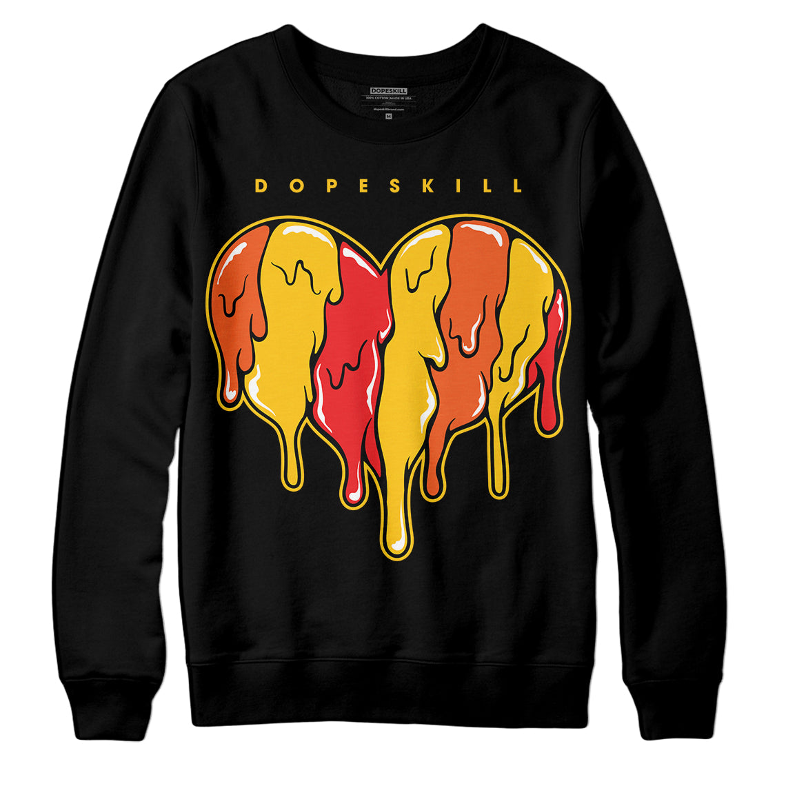 Yellow Sneakers DopeSkill Sweatshirt Slime Drip Heart Graphic Streetwear - Black