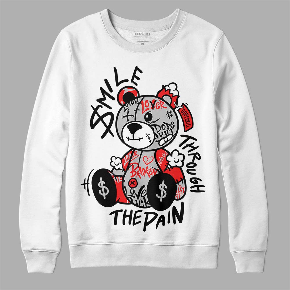 Jordan Spizike Low Bred DopeSkill Sweatshirt Smile Through The Pain Graphic Streetwear - White 