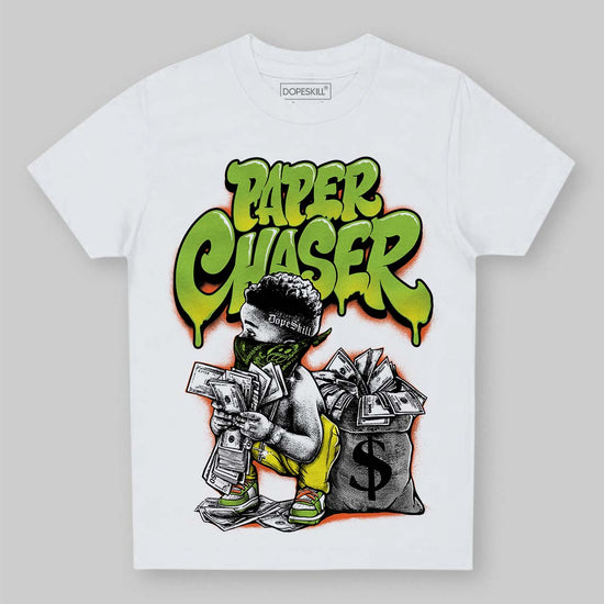 Neon Green Sneakers DopeSkill Toddler Kids T-shirt Paper Chaser Boy Graphic Streetwear - White