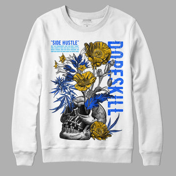 Royal Blue Sneakers DopeSkill Sweatshirt Side Hustle Graphic Streetwear - White