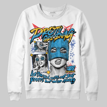 Royal Blue Sneakers DopeSkill Sweatshirt Pretty Girl Swag Graphic Streetwear - White