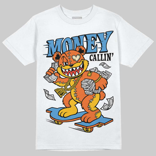 Orange, Black and White Sneakers DopeSkill T-Shirt Money Callin' Graphic Streetwear - White