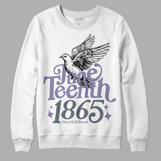 Jordan 5 Retro Low Indigo Haze DopeSkill Sweatshirt Juneteenth 1865 Graphic Streetwear - White