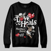 Jordan 3 Retro Black Cat DopeSkill Sweatshirt New Love Heals Graphic Streetwear - Black