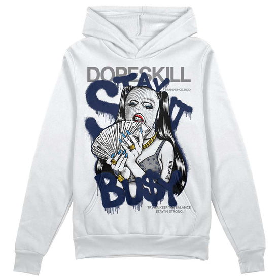 Jordan Spiz’ike Low “White/Obsidian” DopeSkill Hoodie Sweatshirt Stay It Busy Graphic Streetwear - White