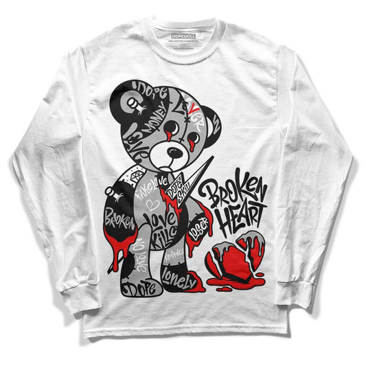 Jordan 1 Low OG “Shadow” DopeSkill Long Sleeve T-Shirt Broken Heart Graphic Streetwear - White