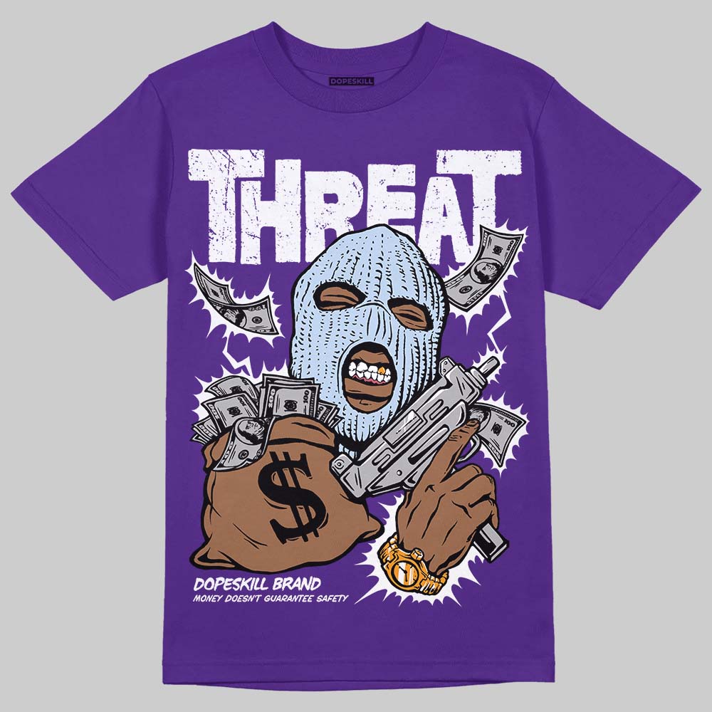 Jordan 5 OG “Grape” DopeSkill T-Shirt Under Threat Graphic Streetwear - Purple