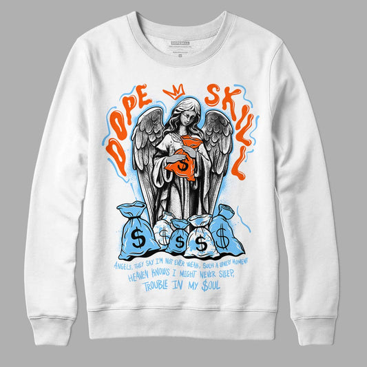 Dunk Low Futura University Blue DopeSkill Sweatshirt Angels Graphic Streetwear - White