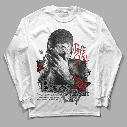 Jordan 1 High OG “Black/White” DopeSkill Long Sleeve T-Shirt Boys Don't Cry Graphic Streetwear - White 