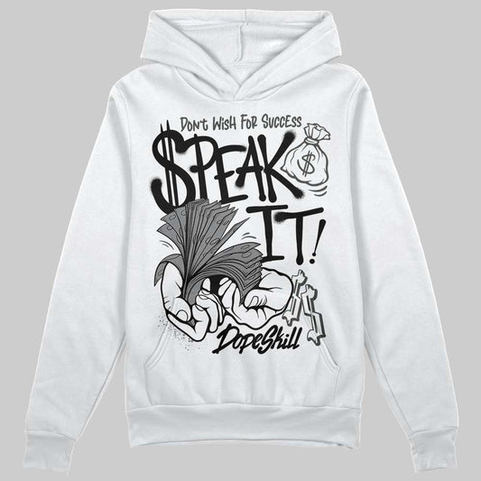 Jordan 4 “Black Cat” (2025) DopeSkill Hoodie Sweatshirt Speak It Graphic Streetwear - WHite