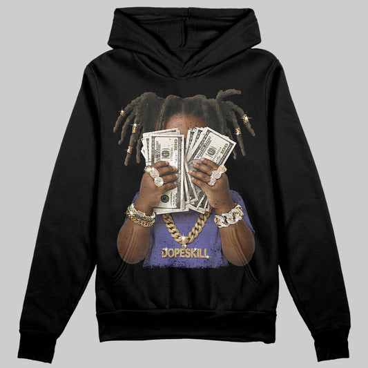 Jordan 4 Retro Lakers DopeSkill Hoodie Sweatshirt Rich Youth Graphic Streetwear - Black