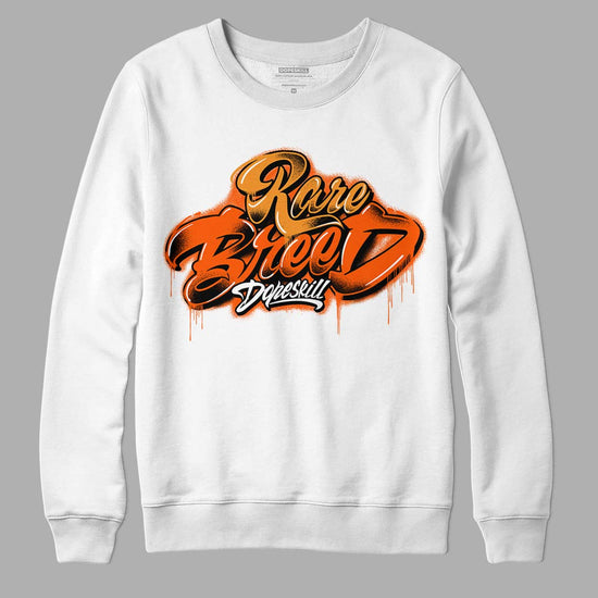 Jordan 12 Retro Brilliant Orange DopeSkill Sweatshirt Rare Breed Type Graphic Streetwear - White