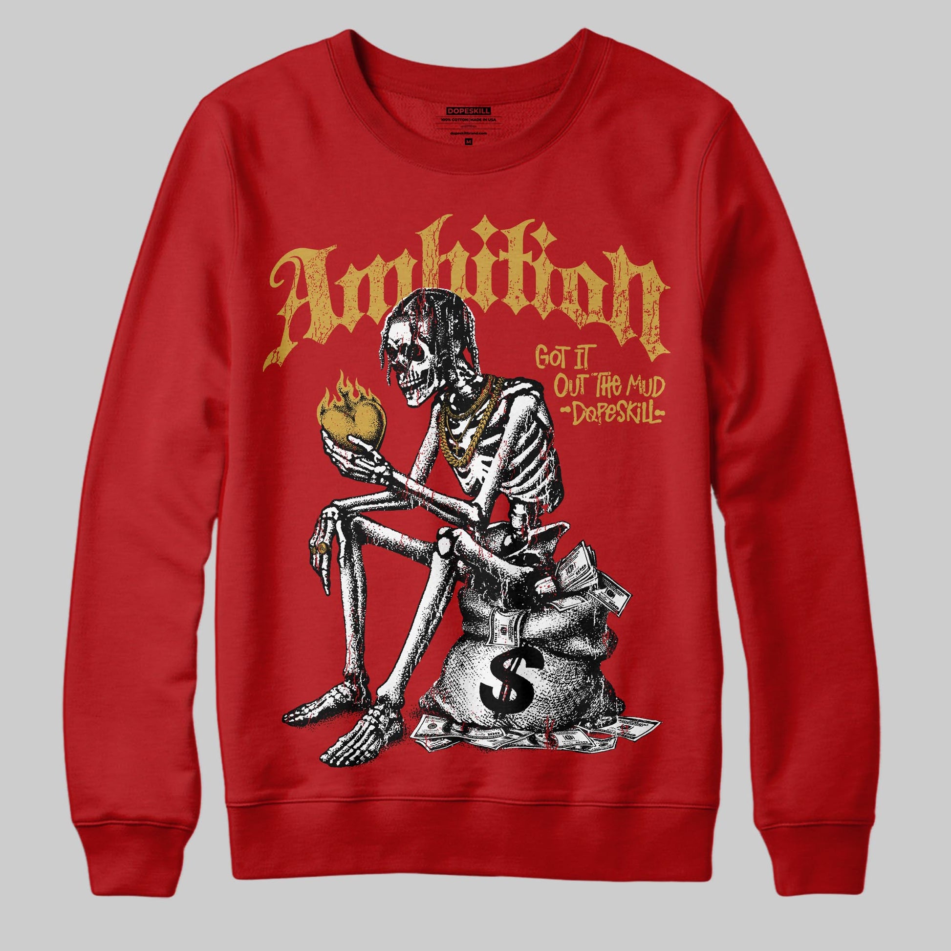 Red Sneakers DopeSkill Sweatshirt Ambition Graphic Streetwear - Red