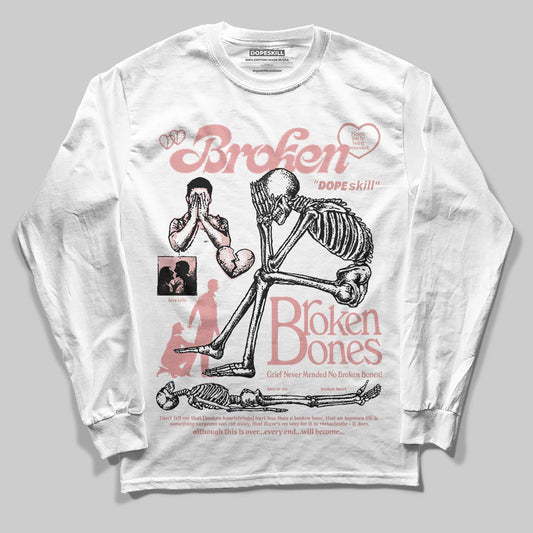 Jordan 40 “Dusty Rose” DopeSkill Long Sleeve T-Shirt Broken Bones Graphic Streetwear - White