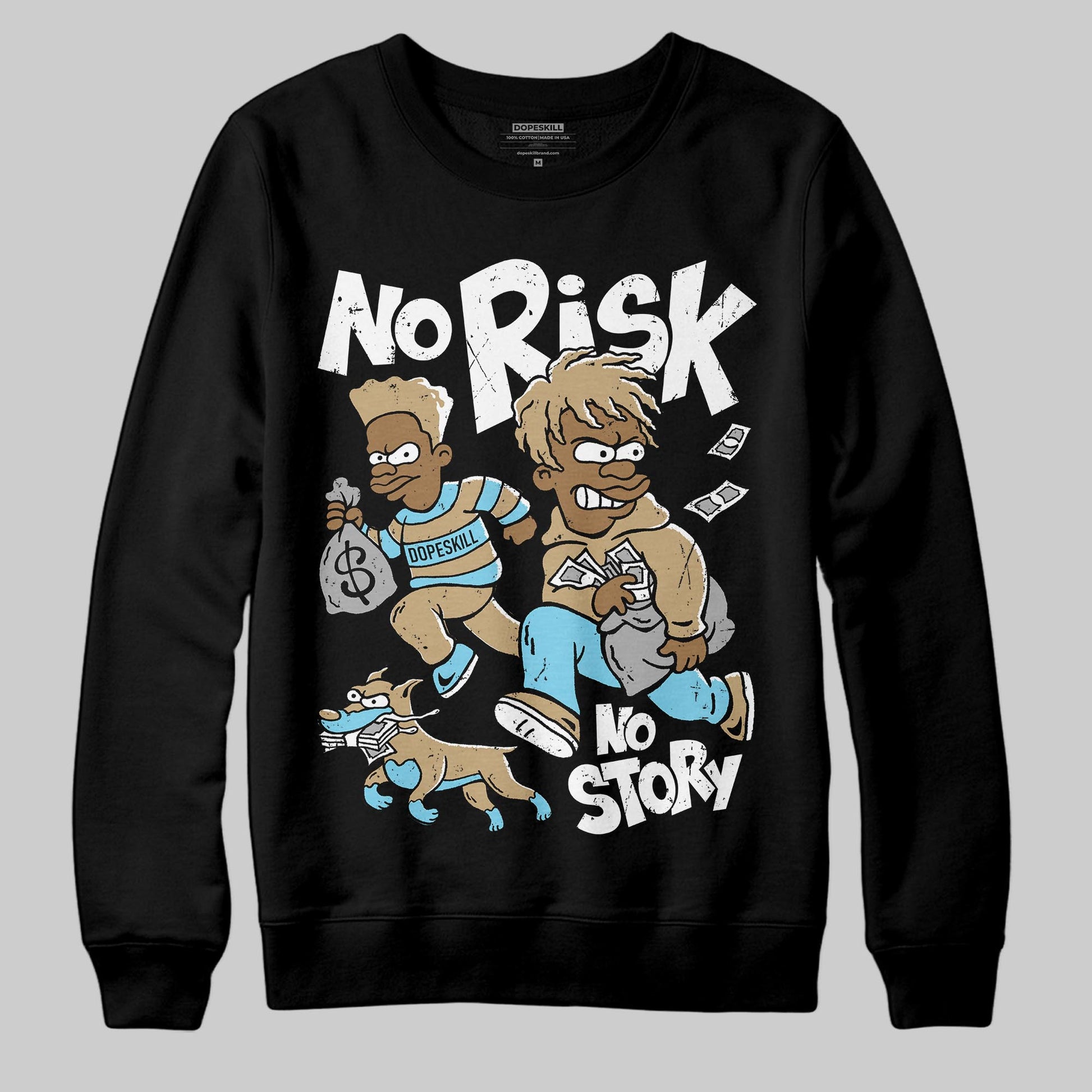 Jordan 11 City Pack “H-Town” DopeSkill Sweatshirt No Risk No Story Graphic Streetwear - Black