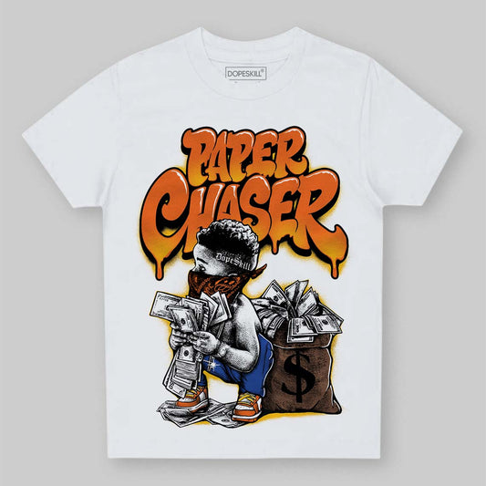 Orange, Black and White Sneakers DopeSkill Toddler Kids T-shirt Paper Chaser Boy Graphic Streetwear - White