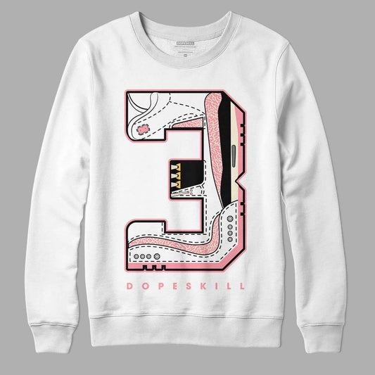 Jordan 3 GS “Red Stardust” DopeSkill Sweatshirt No.3 Graphic Streetwear - White