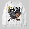 Jordan 3 Retro Black Cat DopeSkill Sweatshirt No Fake Love Graphic Streetwear - White