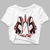 Jordan 1 Retro Low "Black Toe" DopeSkill Women's Crop Top Breathe Graphic Streetwear - White