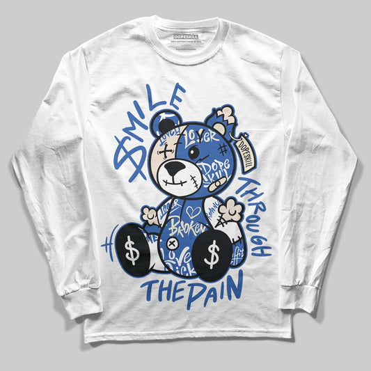 Jordan 1 Low Travis Scott x Fragment DopeSkill Long Sleeve T-Shirt Smile Through The Pain Graphic Streetwear - White