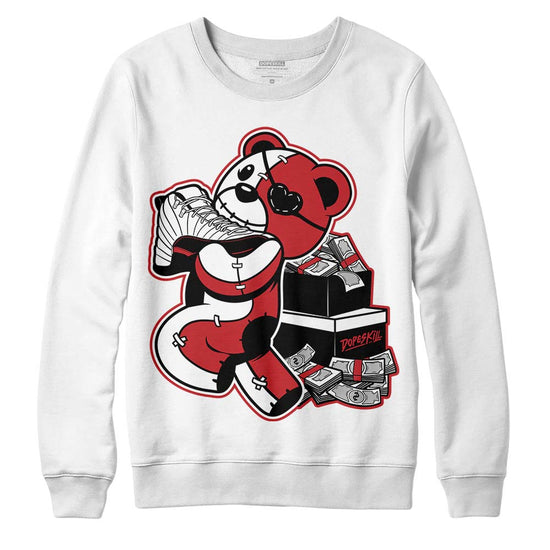 Jordan 12 “Red Taxi” DopeSkill Sweatshirt Bear Steals Sneaker Graphic Streetwear - White 