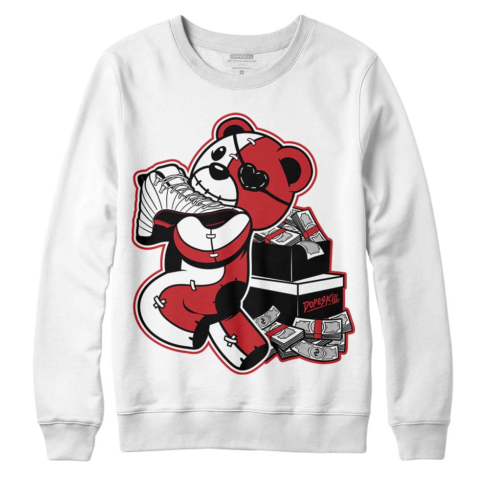 Jordan 12 “Red Taxi” DopeSkill Sweatshirt Bear Steals Sneaker Graphic Streetwear - White 