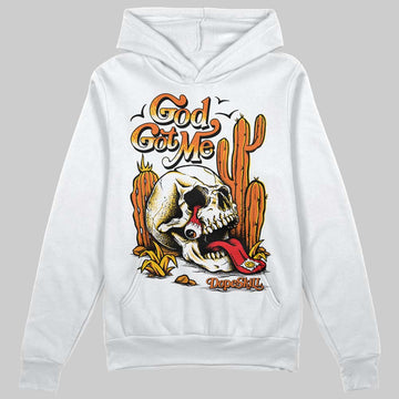 Orange, Black & White Sneakers DopeSkill Hoodie Sweatshirt God Got Me Graphic Streetwear - White