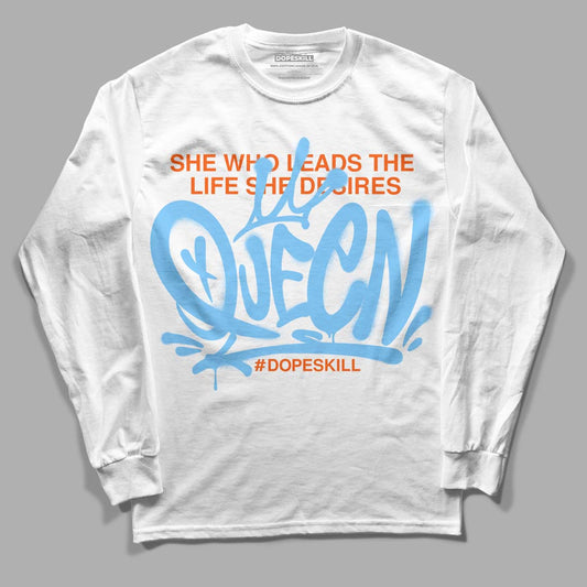 Dunk Low Futura University Blue DopeSkill Long Sleeve T-Shirt Queen Graphic Streetwear - White