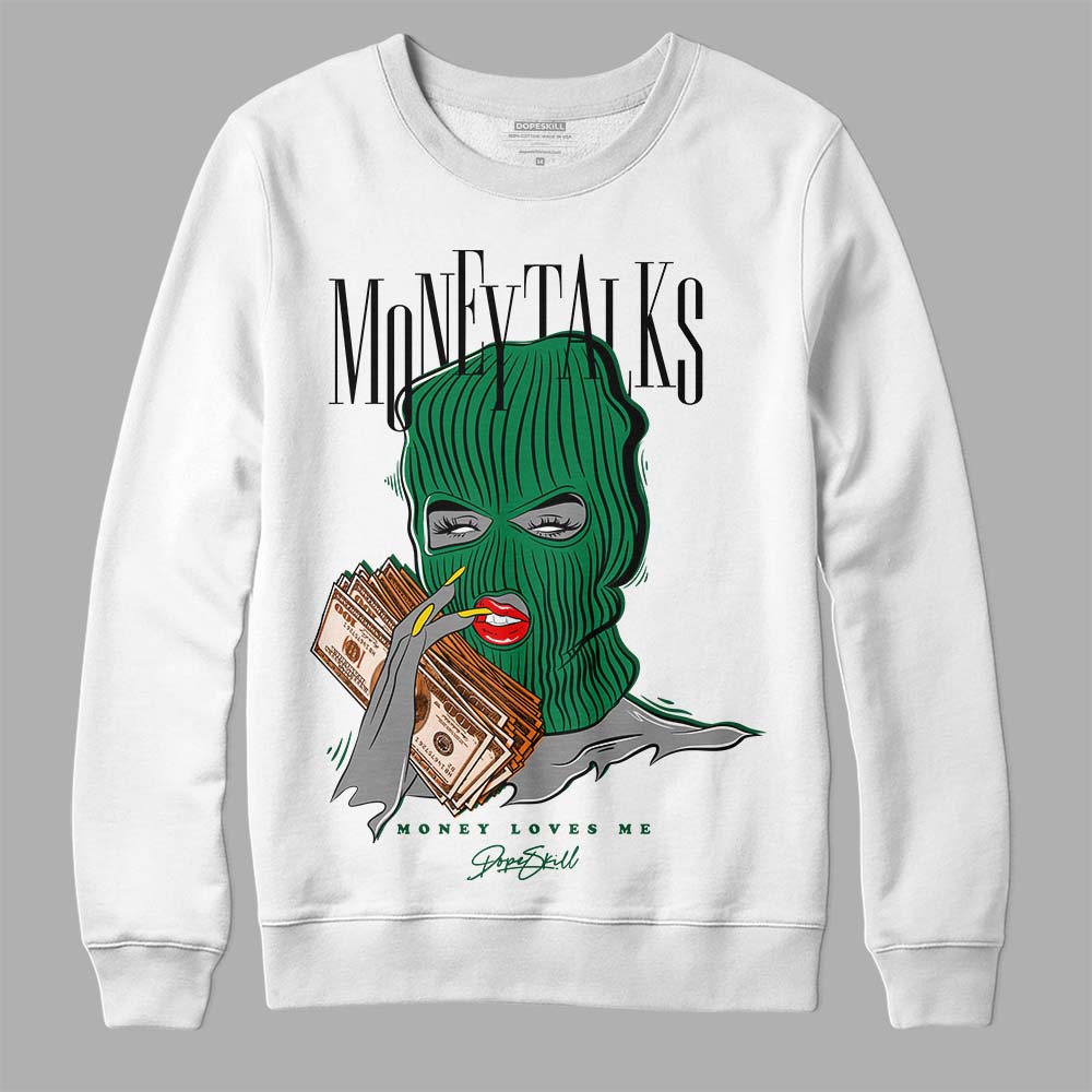 Green Sneakers DopeSkill Sweatshirt Money Talks Graphic Streetwear - White 