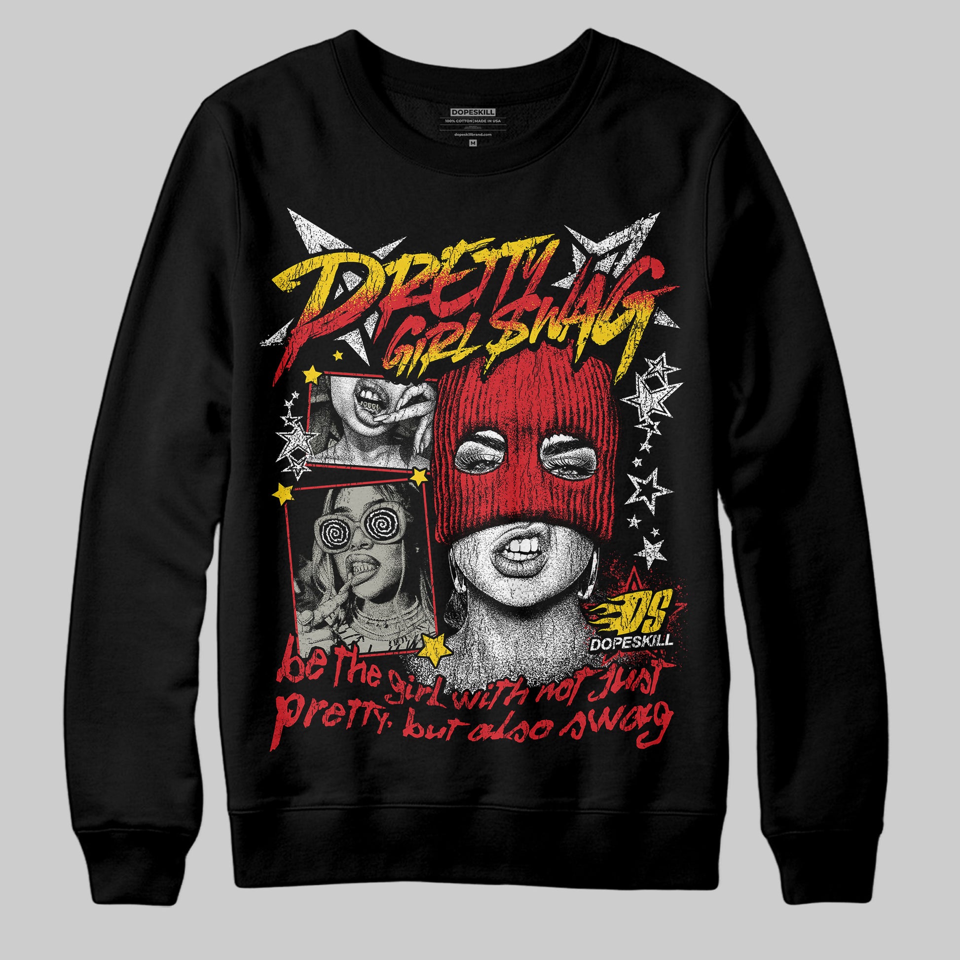 Jordan 3 Fire Red DopeSkill Sweatshirt Pretty Girl Swag Graphic Streetwear - Black