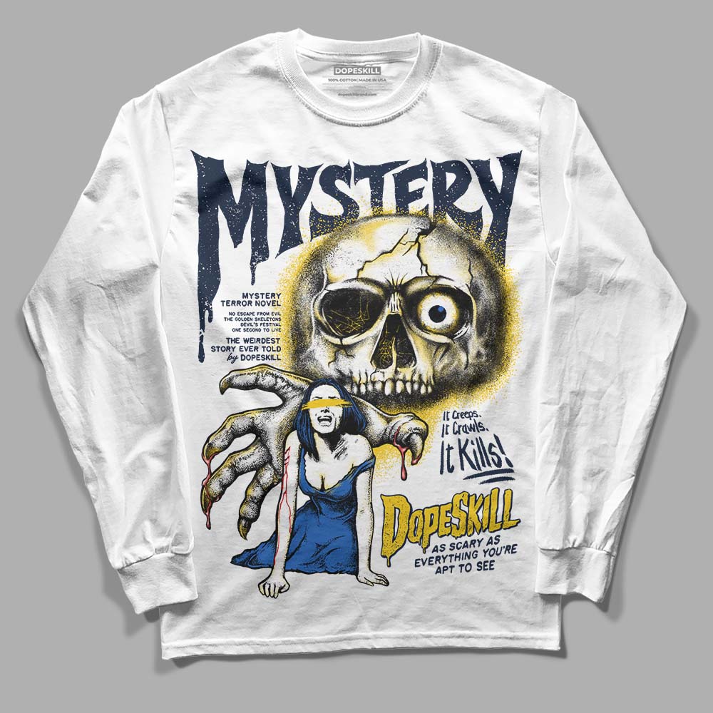 Dunk Low Vintage “Michigan” DopeSkill Long Sleeve T-Shirt Mystery Ghostly Grasp Graphic Streetwear - White