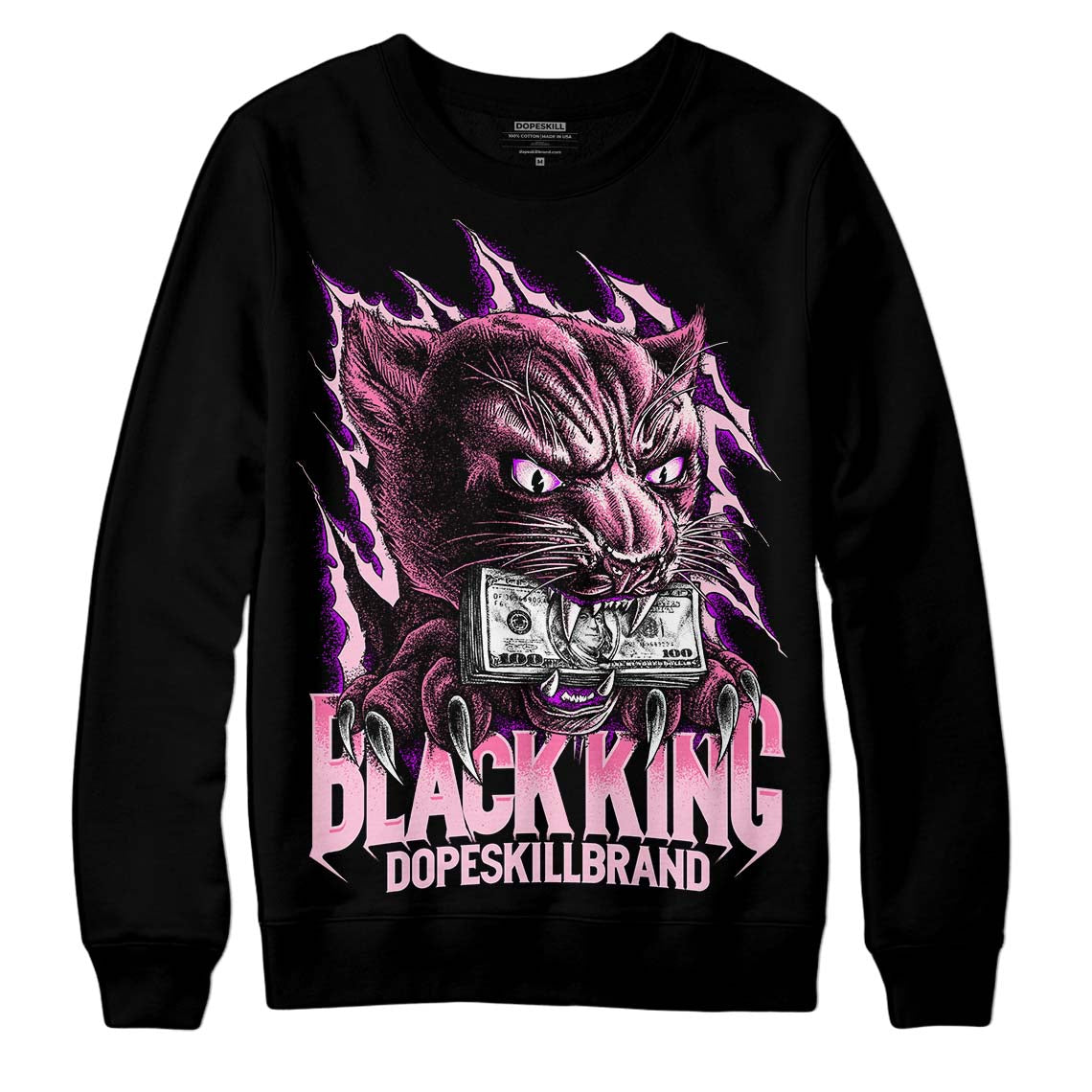 Dunk Low LX Pink Foam DopeSkill Sweatshirt Black King Graphic Streetwear - Black