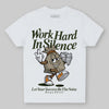 Olive Sneakers DopeSkill Toddler Kids T-shirt Work Hard In Silence Graphic Streetwear - White