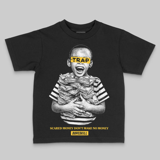 Yellow Sneakers DopeSkill Toddler Kids T-shirt Scared Money Don't Make No Money Graphic Streetwear - black