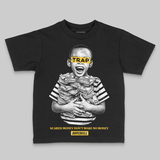 Yellow Sneakers DopeSkill Toddler Kids T-shirt Scared Money Don't Make No Money Graphic Streetwear - black