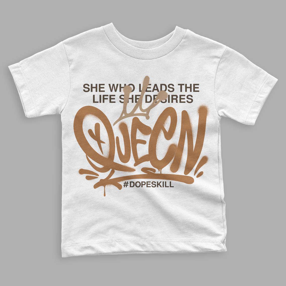 Jordan 3 Retro Palomino DopeSkill Toddler Kids T-shirt Queen Graphic Streetwear - White