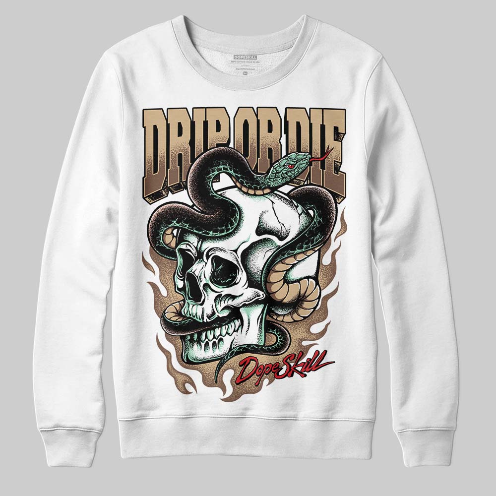 TAN Sneakers DopeSkill Sweatshirt Drip or Die Graphic Streetwear - White 